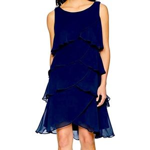 Navy Blue cocktail dress.